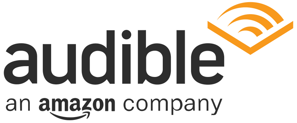 Audibleのロゴと『an Amazon company』の文字。Amazonが提供するオーディオブックサービスの公式ロゴ画像。