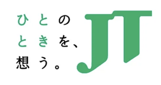 白い背景に緑色のアルファベットJと「ひとのときを、想う。」という文字が配置されたデザイン
